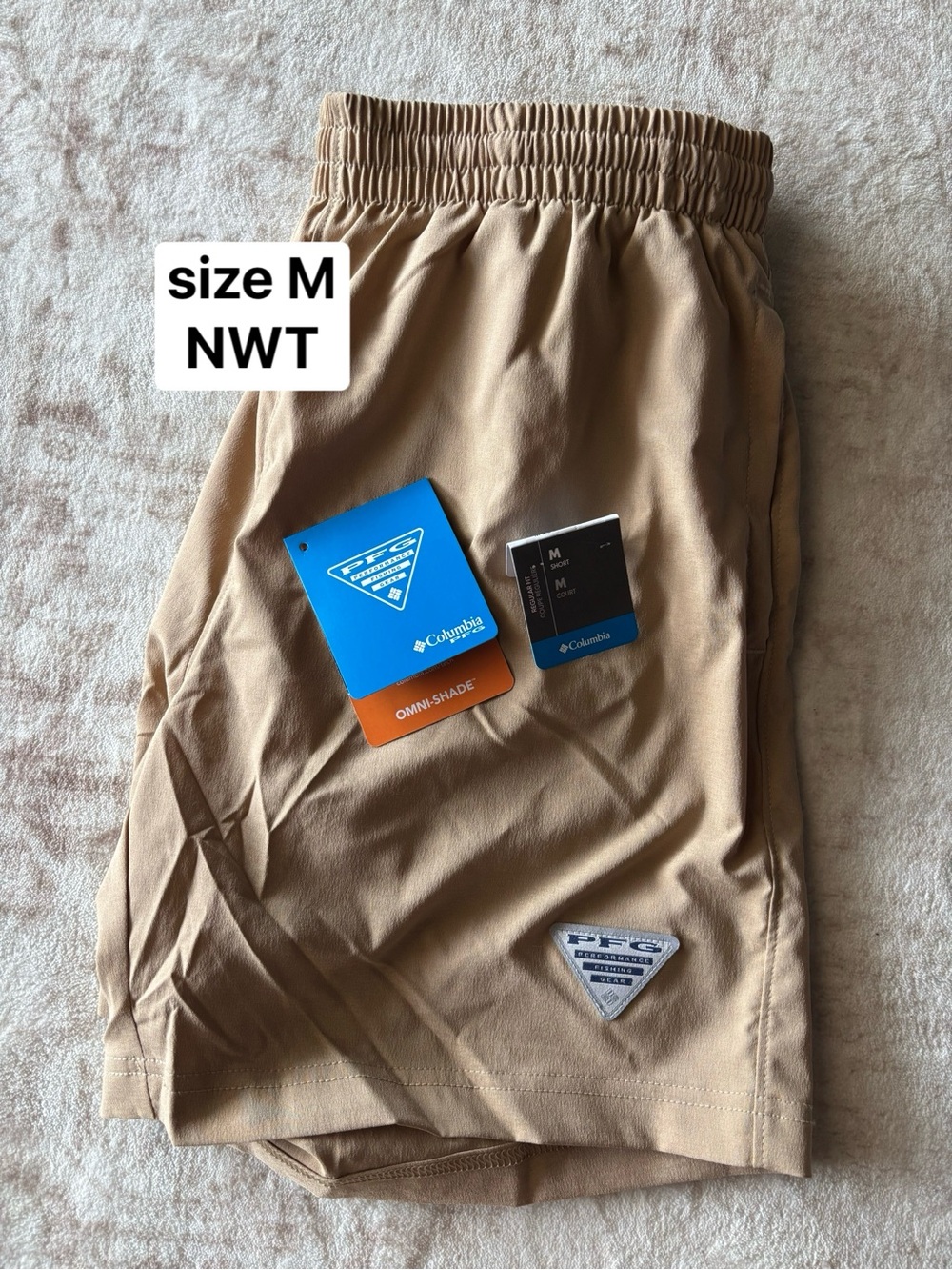 Columbia Tan Omni-Shade Athletic Shorts